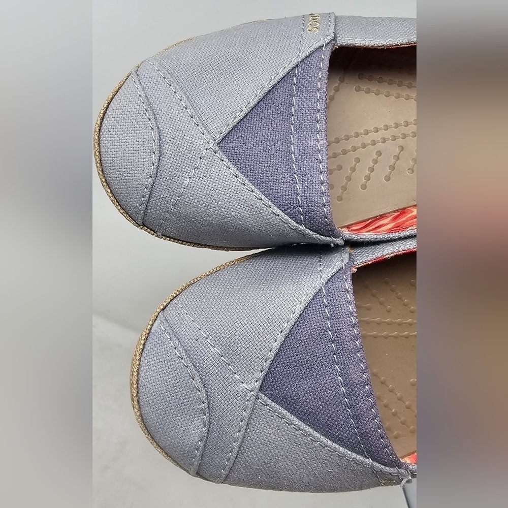 Crocs Angeline Blue Canvas Ballet Flat Comfort Slip Ons Size 6 - Picture 2 of 11